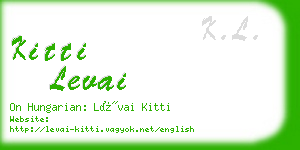 kitti levai business card